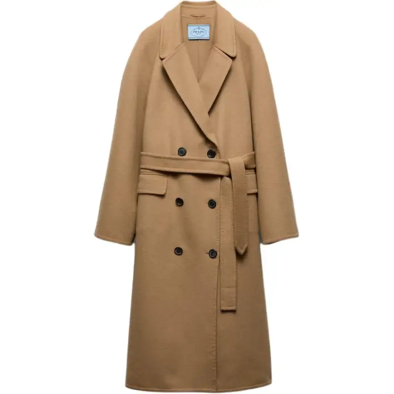 PRADA Coats Women's Camel Brown