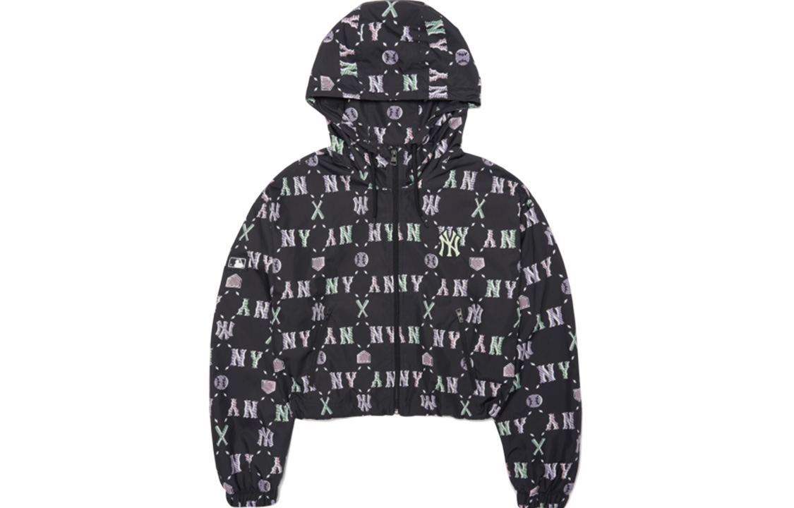 Женская ветровка MLB Monogram Jacket (черная)