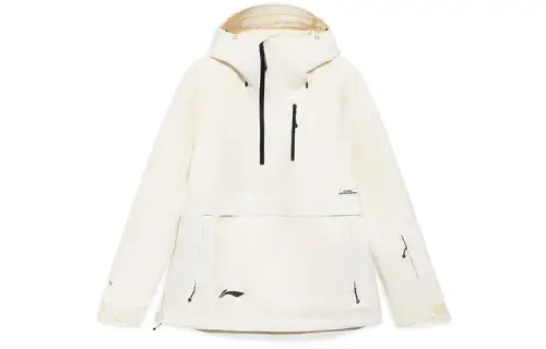 Li Ning Puffer Jackets Women's Ecru Hooded Moderate Other