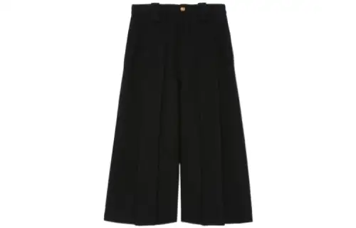 GUCCI Casual Pants Women's Black Moderate Wide Leg Pants