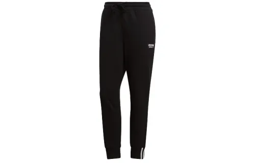 Adidas Originals Knitted Sweatpants Women's Black Moderate Straight Fit Pants