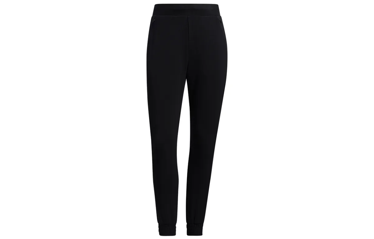 Adidas Knitted Sweatpants Women's Black Moderate Straight Fit Pants
