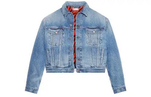 Balenciaga Denim Jackets Women's Blue Lapel Moderate Straight Fit