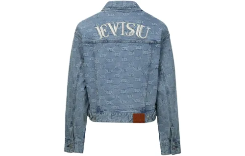 EVISU Denim Jacket Women's Denim Blue All Over Print