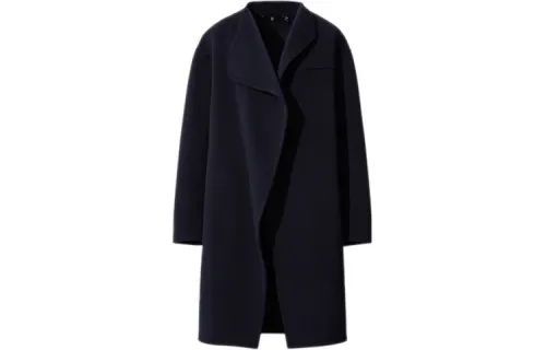 UNIQLO FW20 Velvet feel Coat Women's Navy Blue