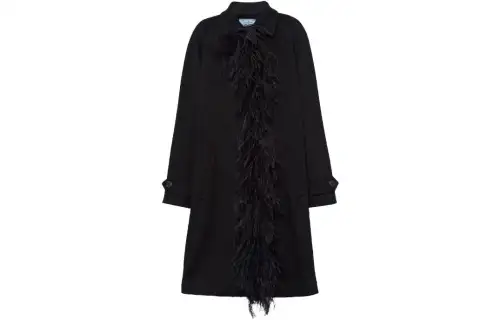 PRADA Feather trim Cashmere Coat