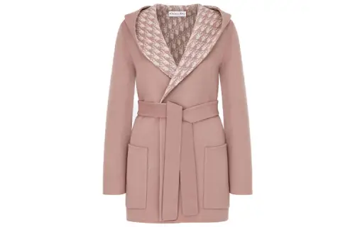 DIOR Quarterly New Products Cropped Coats Women's Pink Hooded Moderate