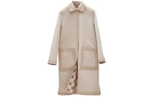 HERMES Trench Coat Women's Beige