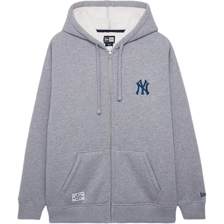 New Era Sweatshirts Women's Dark Gray Hooded Thickened Cardigan