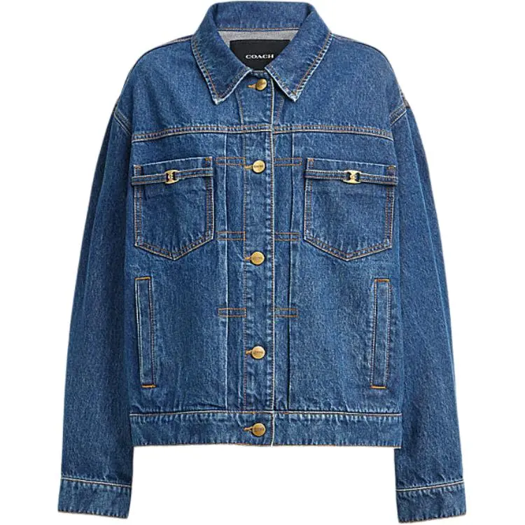 COACH SS24 Denim Jacket Women's Blue