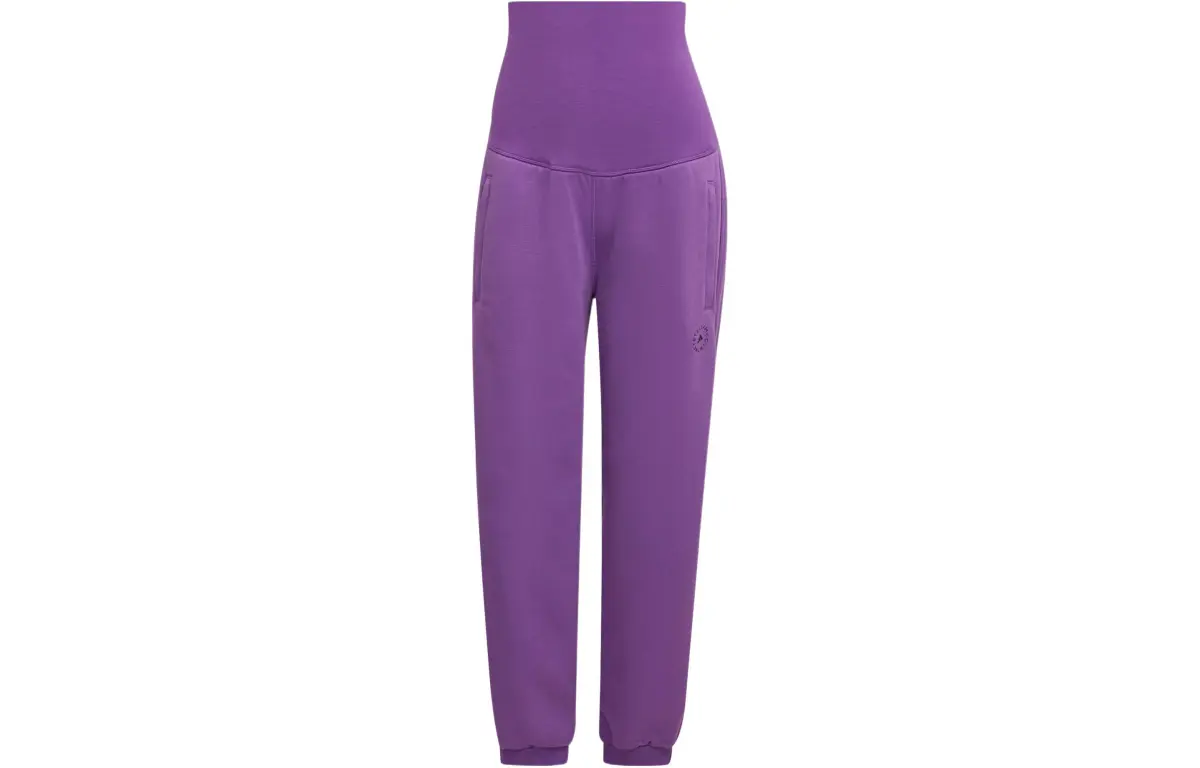 Adidas Knitted Sweatpants Women's Purple Moderate Straight Fit Pants