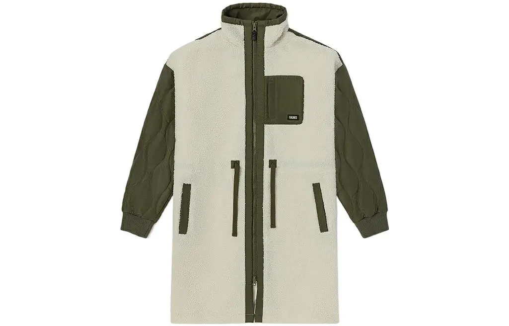 Vans Velvet Jackets Women's White Stand Collar Moderate