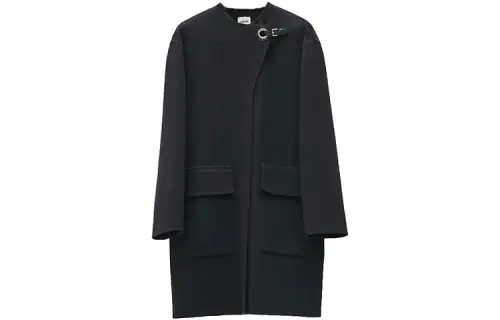 HERMES Velvet Jackets Women's Navy Blue Collarless Moderate