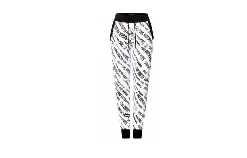 LOUIS VUITTON New Quarterly Products Of LV Knitted Sweatpants Women's White Moderate Cuffed Pants