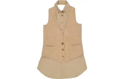Burberry Vests Women's Camel V Neck Moderate Other