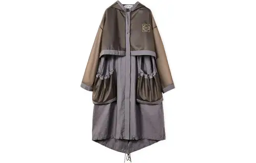 LOEWE Long Hooded Parka 'Stone Grey'
