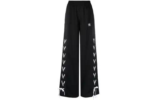 Adidas Originals Knitted Sweatpants Women's Black Moderate Wide Leg Pants