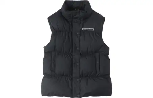 Converse Vests Women's Black Stand Collar Moderate Workwear