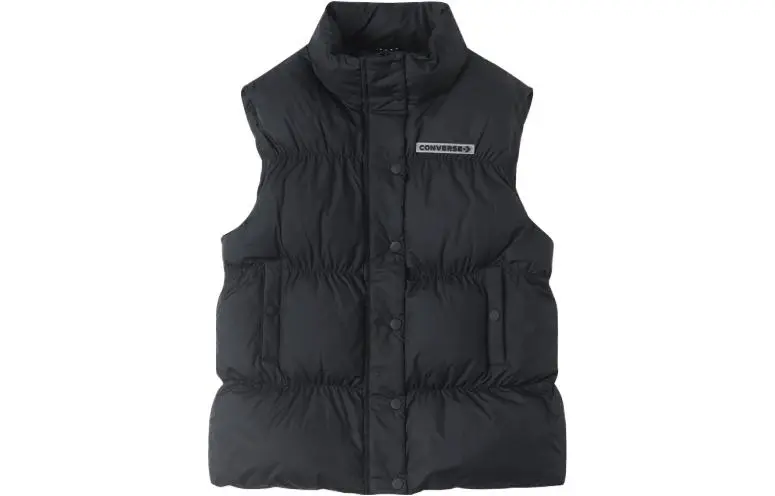 Converse Vests Women's Black Stand Collar Moderate Workwear
