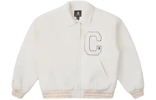 Converse Baseball Jacket Women's Milk White