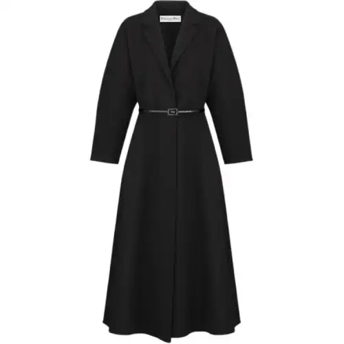 DIOR Coats Women's Black Lapel Moderate