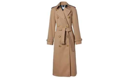 Burberry Trench Coats Women's Camel Lapel Moderate