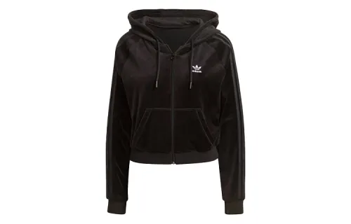 Adidas Originals Cropped Coats Women's Black Hooded Moderate