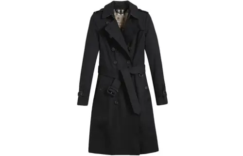 Burberry Trench Coats Women's Black Lapel Moderate