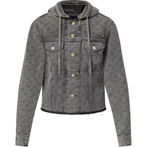 Lv Vintage Effect Monogram Denim Jacket