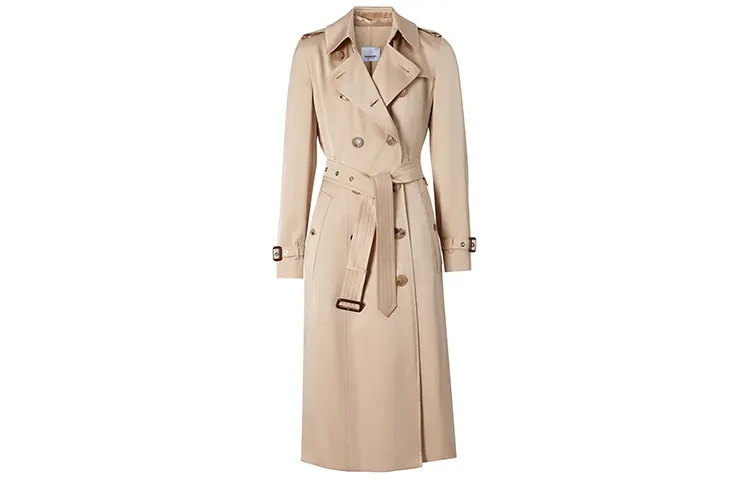Burberry Trench Coats Women's Beige Lapel Moderate