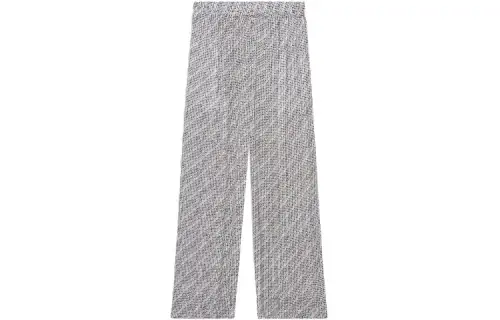 Balenciaga Casual Pants Women's Black Moderate Wide Leg Pants
