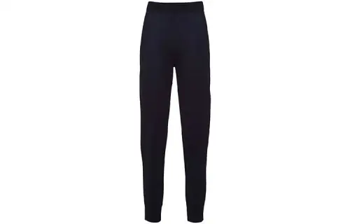 PRADA Knitted Sweatpants Women's Dark Blue Moderate Straight Fit Pants