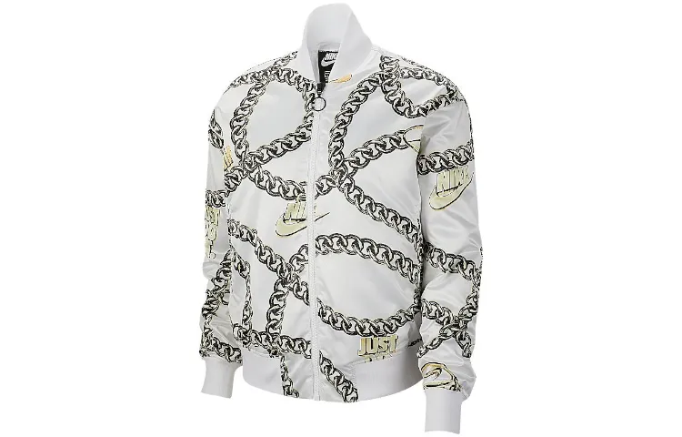 Nike Puffer Jackets Women's White Stand Collar Moderate Straight Fit