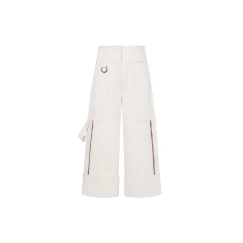 Burberry Cargo Pants Women's White Moderate Straight Fit Pants