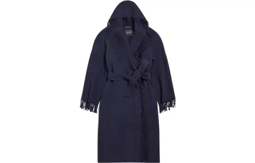 Balenciaga Belted Fringed Coat