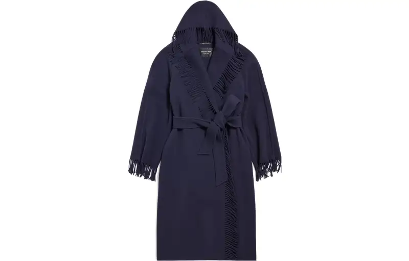 Balenciaga Belted Fringed Coat