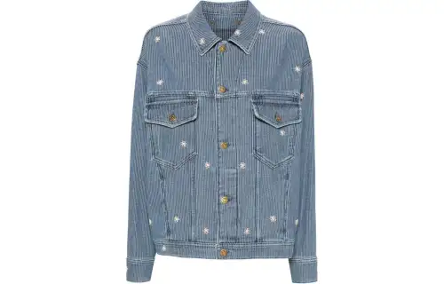 Golden Goose Babette floral-embroidered denim jacket
