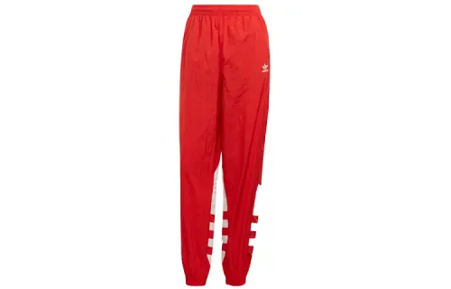 Adidas Originals Trefoil Knitted Sweatpants Women's Bright Pink Red Fluorescent Moderate Cuffed Pants