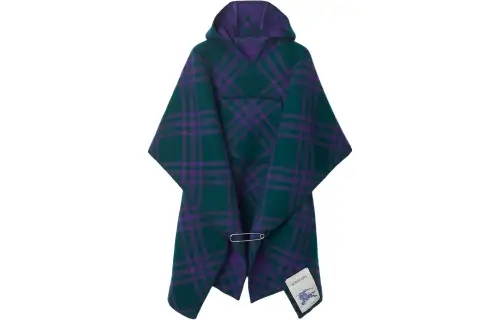 【Previous Season】EKD check-pattern wool cape