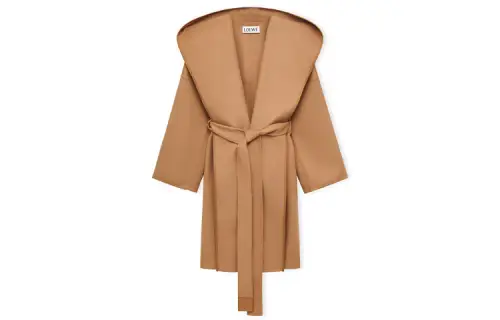 LOEWE SS23 Velvet feel Coat Women's Camel