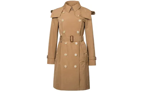 Burberry Trench Coat Cinched Waist Slimming British Style Women's Trench Coat Women's Camel 80061121