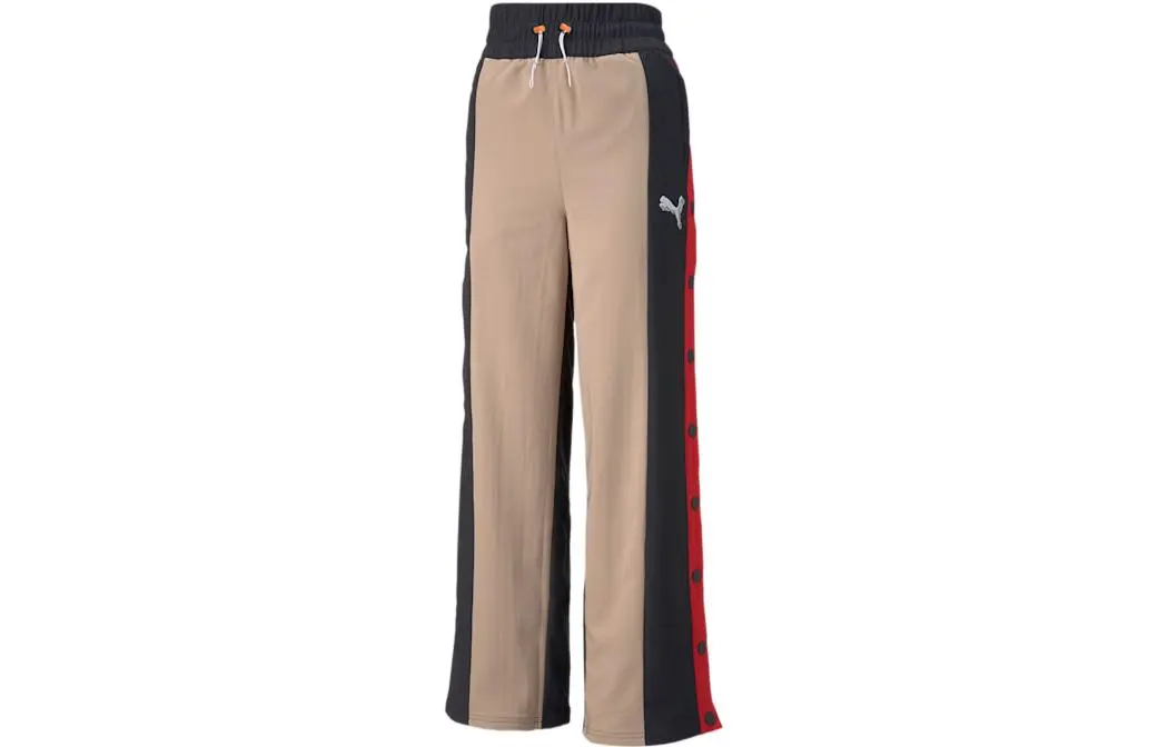 PUMA Casual Pants Women's Khaki Moderate Wide Leg Pants