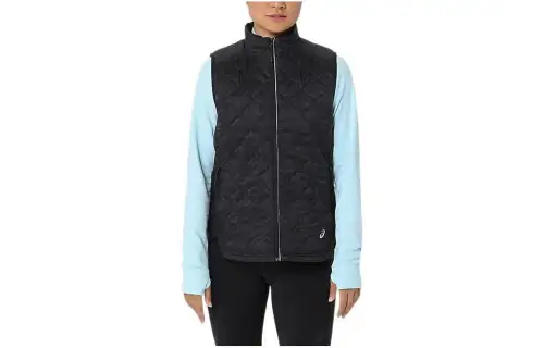 ASICS Vests Women's Black Stand Collar Moderate Other
