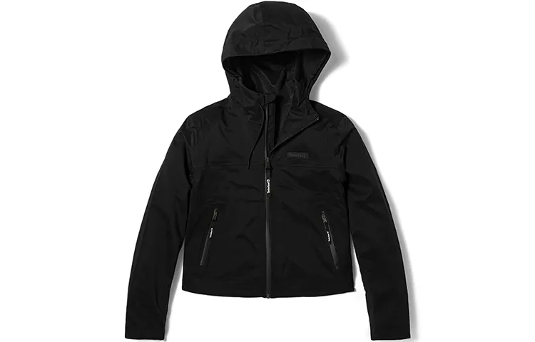 Timberland Cropped Coats Women's Black Hooded Moderate