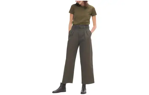 UNIQLO Casual Pants Women's Green Moderate Wide Leg Pants