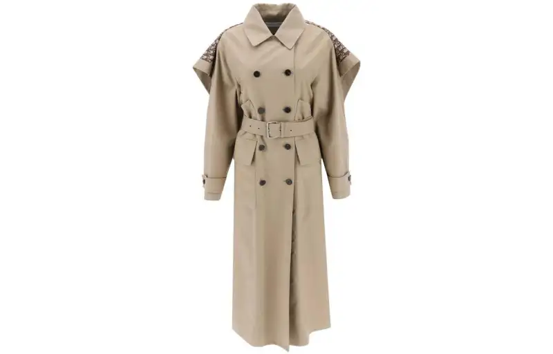DIOR Coats Women's Khaki Lapel Moderate