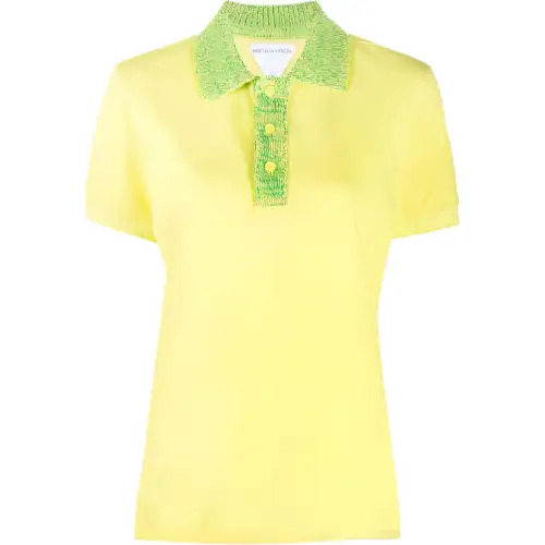 Bottega Veneta crochet-collar polo shirt