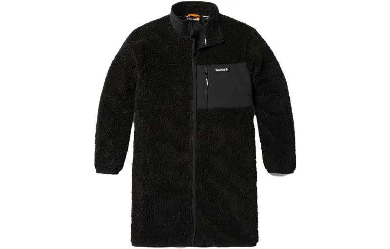 Timberland Velvet Jackets Women's Black Stand Collar Moderate