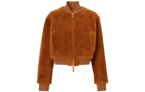 Burberry Cropped Coats Women's Brown Stand Collar Moderate
