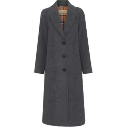 Burberry Coats Women's Gray Lapel Moderate Straight Fit